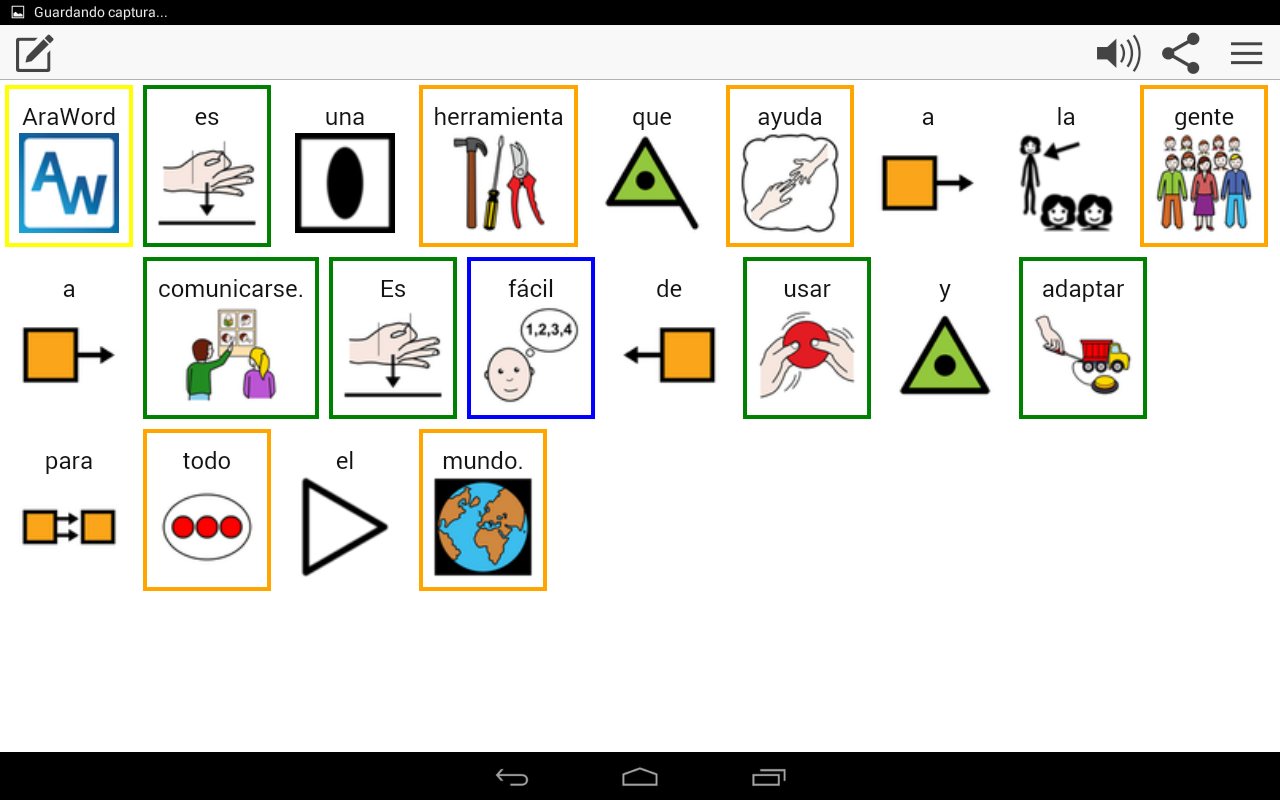 ARASAAC y la Universidad de Zaragoza desarrollan una APP para móviles que permite la escritura simultánea de texto y pictogramas