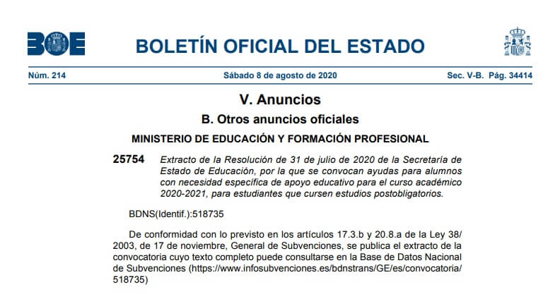 convocatoria-boe-ayudas-necesidad-apoyo-educativo-2020-2021