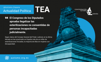El Congreso de los Diputados aprueba ilegalizar las esterilizaciones no consentidas de personas incapacitadas judicialmente