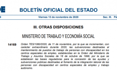 El Ministerio de Trabajo aumenta las subvenciones para los centros especiales de empleo y recoge por primera vez como beneficiarias a las personas con autismo