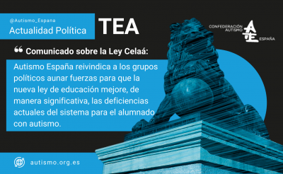 Autismo España reivindica a los grupos políticos aunar fuerzas para que la nueva ley de educación mejore de manera significativa las deficiencias actuales del sistema para el alumnado con autismo