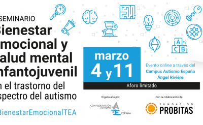 Autismo España organiza el II seminario sobre Bienestar emocional y salud mental infantojuvenil en el autismo