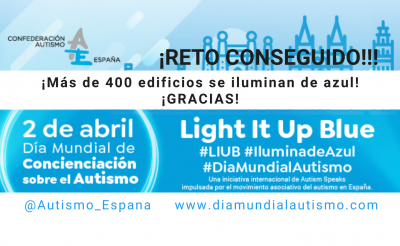 ¡Reto conseguido! Más de 400 edificios y monumentos de toda España se iluminan de azul el 2 de abril