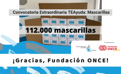 Fundación ONCE dona a Autismo España 112.000 mascarillas para las personas con autismo