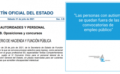 Las personas con autismo se quedan fuera de las convocatorias de empleo público
