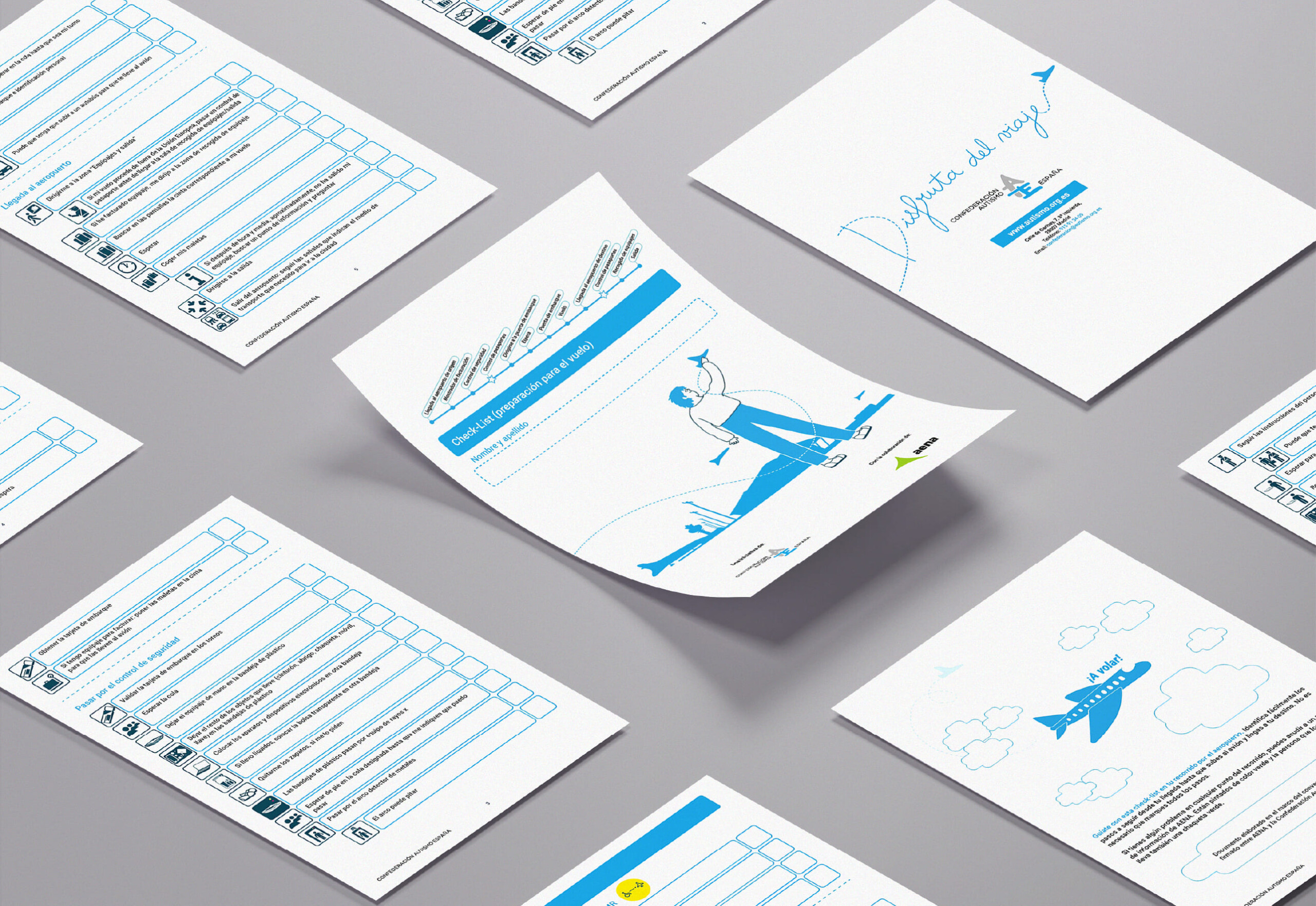Imagen de folletos informativos de accesibilidad en aeropuertos