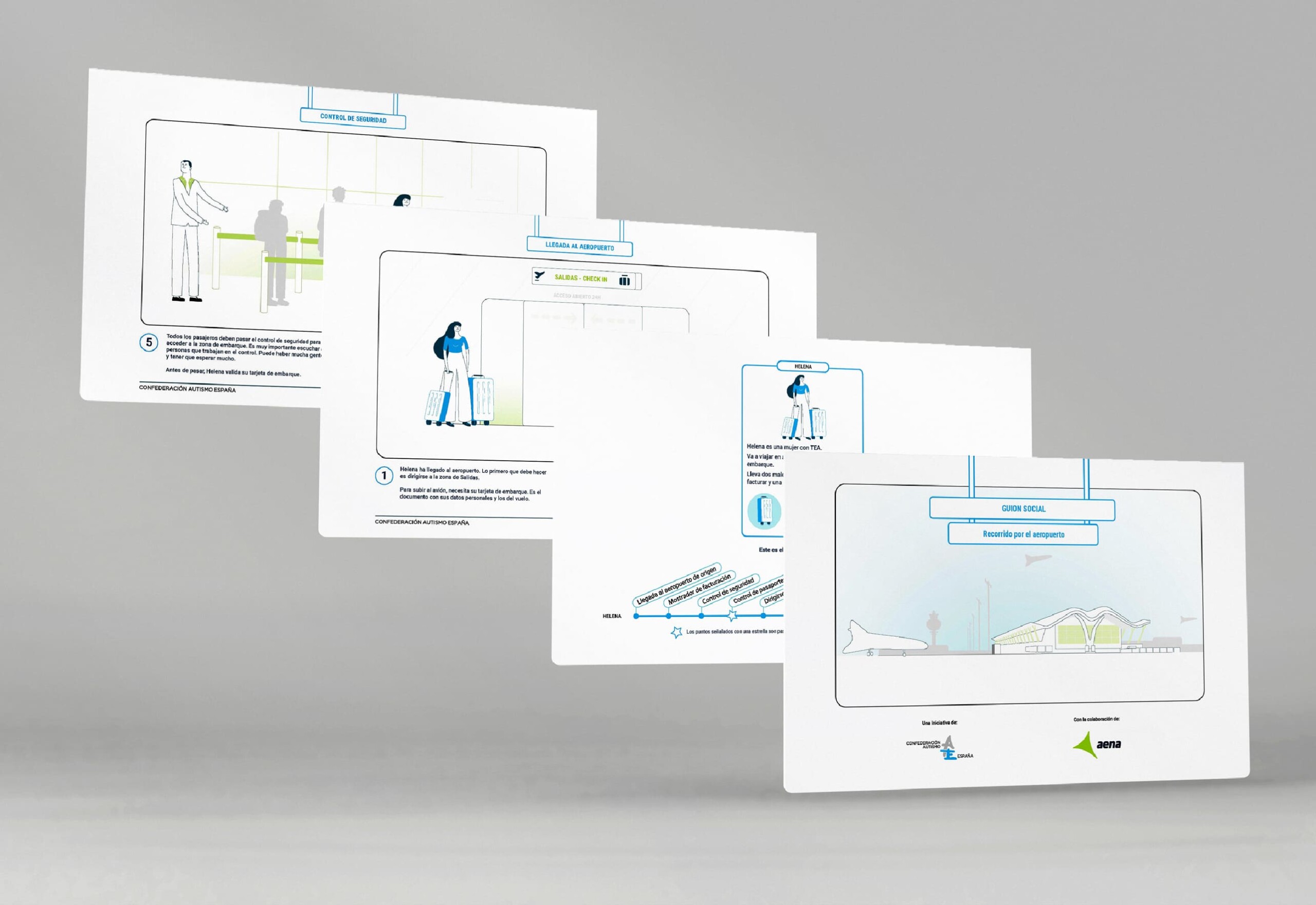 Imágenes varias sobre accesibilidad en aeropuertos