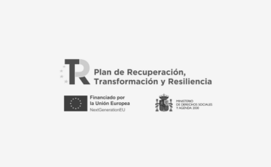 Logo de los Fondos Europeos que sustentan el Plan de Recuperación, Transformación y Resiliencia, con el Ministerio de Asuntos Sociales y Agenda 2030
