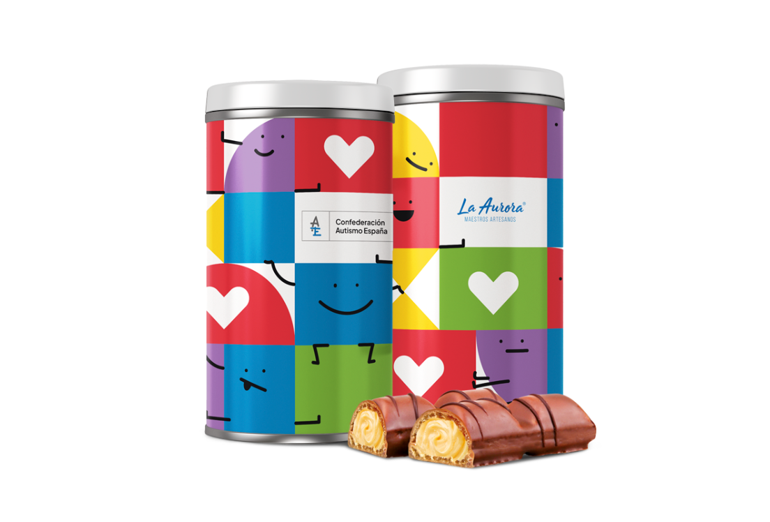 Mockup de la Happy Lata solidaria elaborado por la empresa Mantecados La Aurora