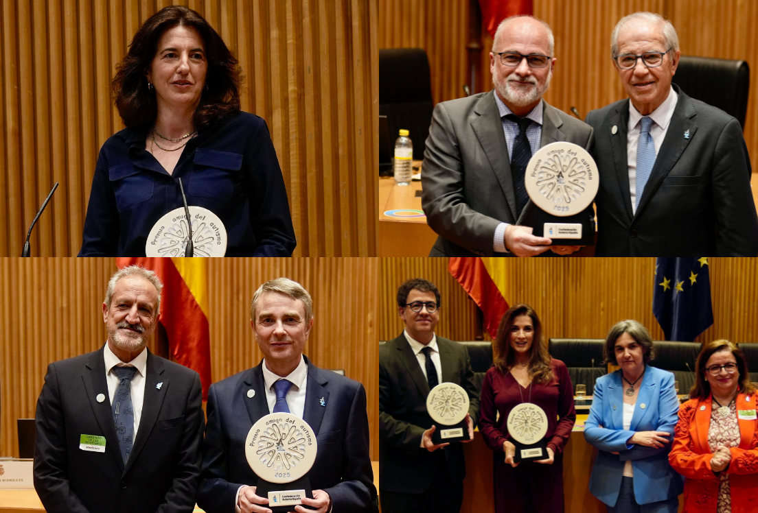 Composición de fotos de todos los premiados posando con sus premios.